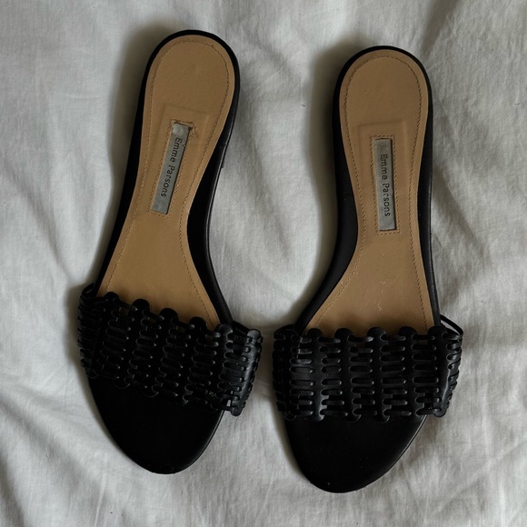 Emme Parsons Paloma Slide in Black Nappa Size 40 - Picture 1 of 4